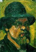 Theo van Doesburg Self-portrait wit hat. oil on canvas